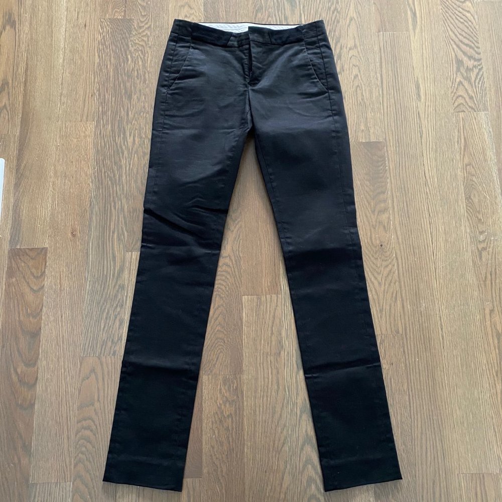 HELMUT LANG WOMENS TWILL PANTS BLACK SKINNY CHINO